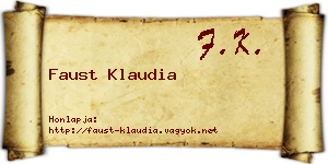 Faust Klaudia névjegykártya